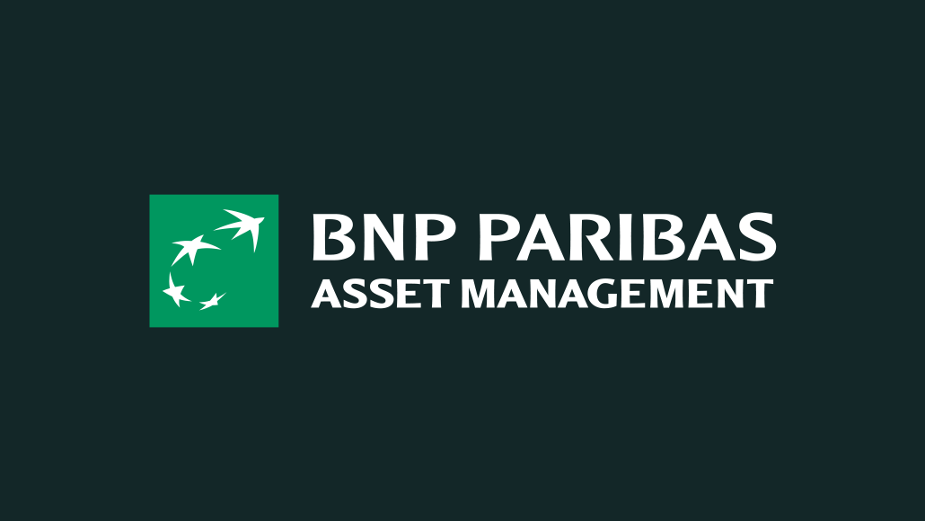 BNP Paribas Asset Management logo: green square with white star shapes and the text 'BNP PARIBAS ASSET MANAGEMENT' on a dark background.
