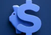 The Mattress Wallet Helps Couples Turn Good Savings Intentions Into Automatic Progress Blue 3D dollar sign on a dark blue background.