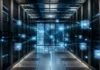 ECB Advances Plans for an Integrated European Tokenised Finance Market Server racks in a data center with glowing blue network nodes connected by lines.