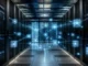 ECB Advances Plans for an Integrated European Tokenised Finance Market Server racks in a data center with glowing blue network nodes connected by lines.